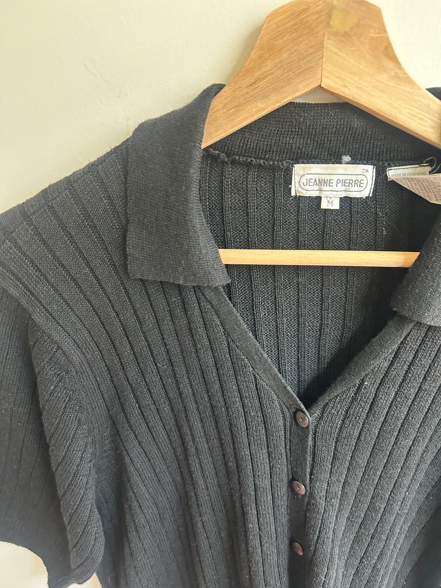 Vintage black knit golf shit M