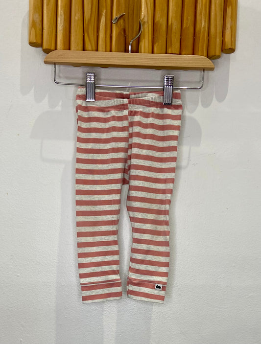 Little & Lively pink striped leggings 12-18m