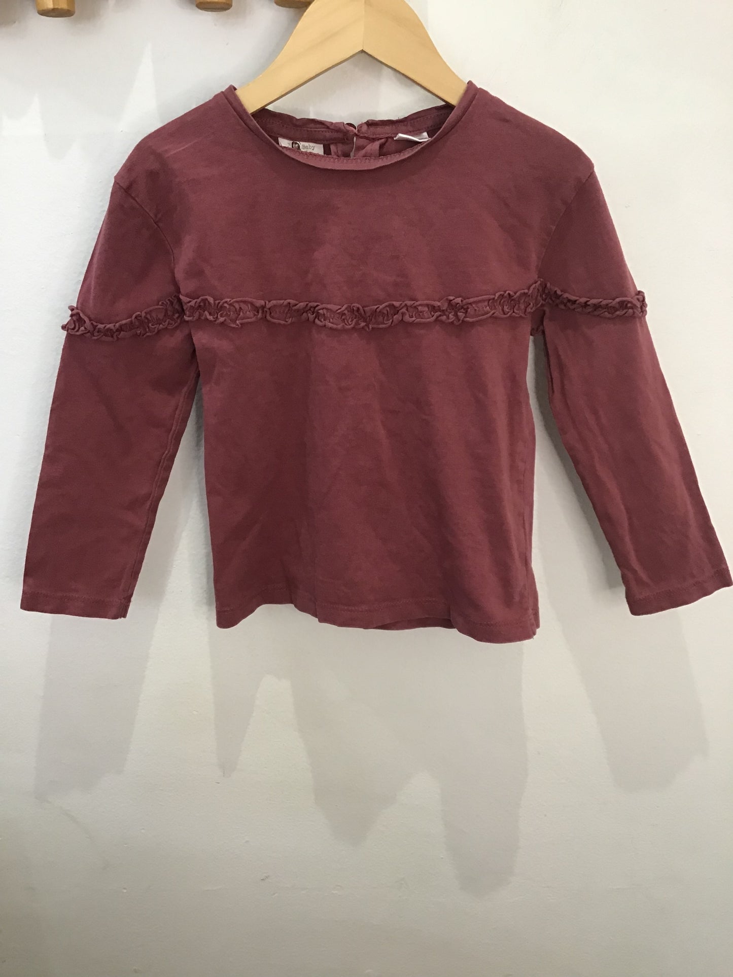 Mauve chest detail longsleeve 3-4y