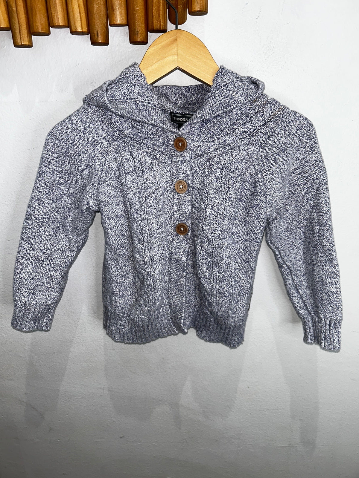 Roots blue melange sweater 4y