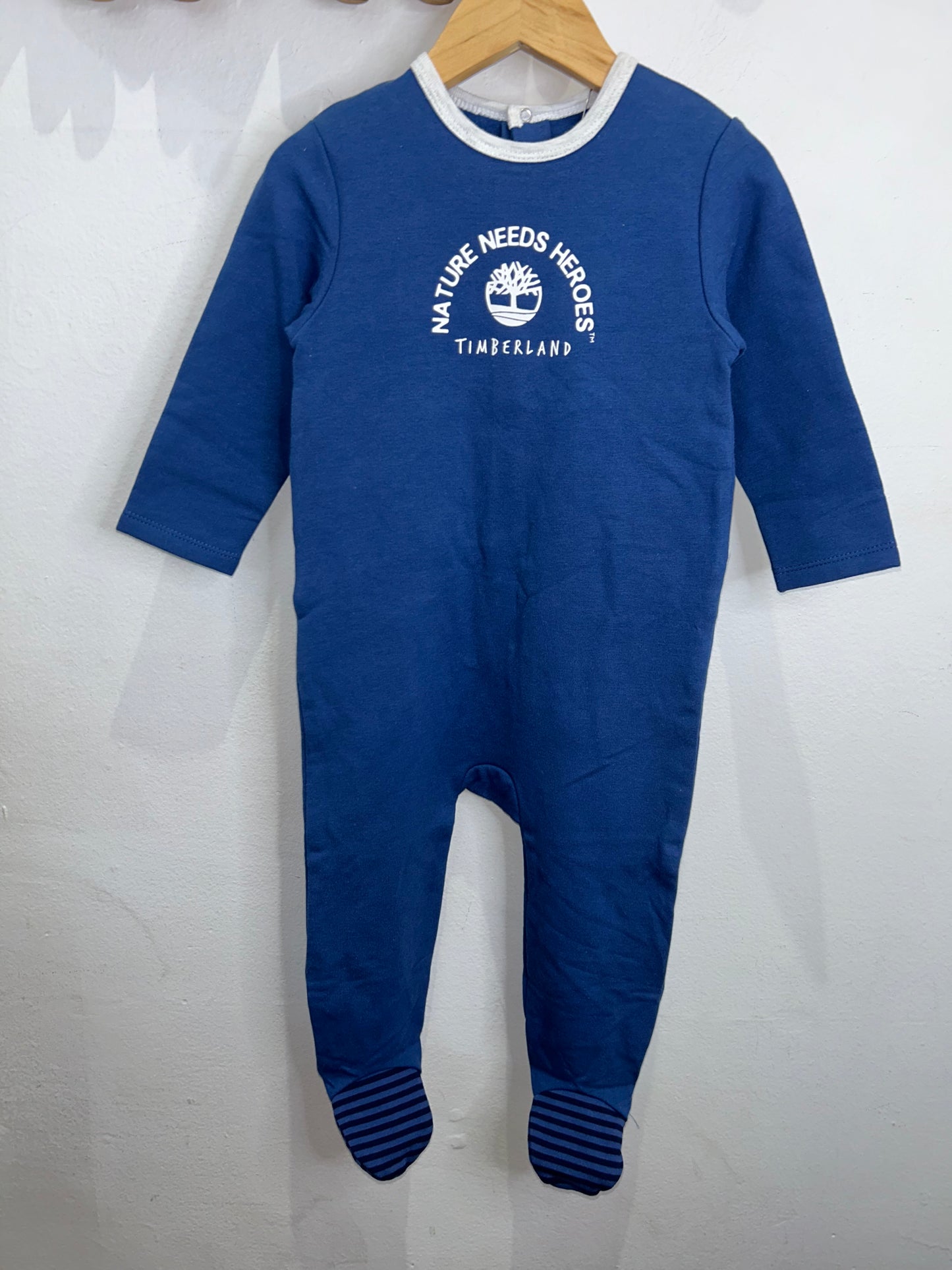 Timberland fleece lined blue sleeper 12-18m