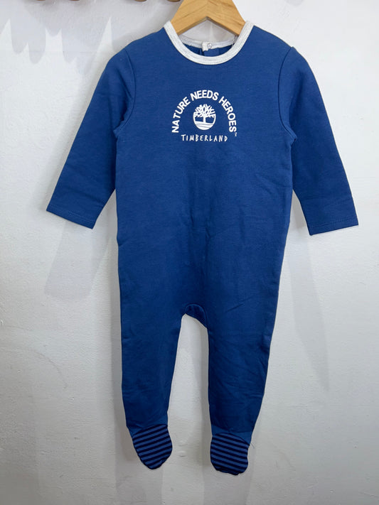 Timberland fleece lined blue sleeper 12-18m