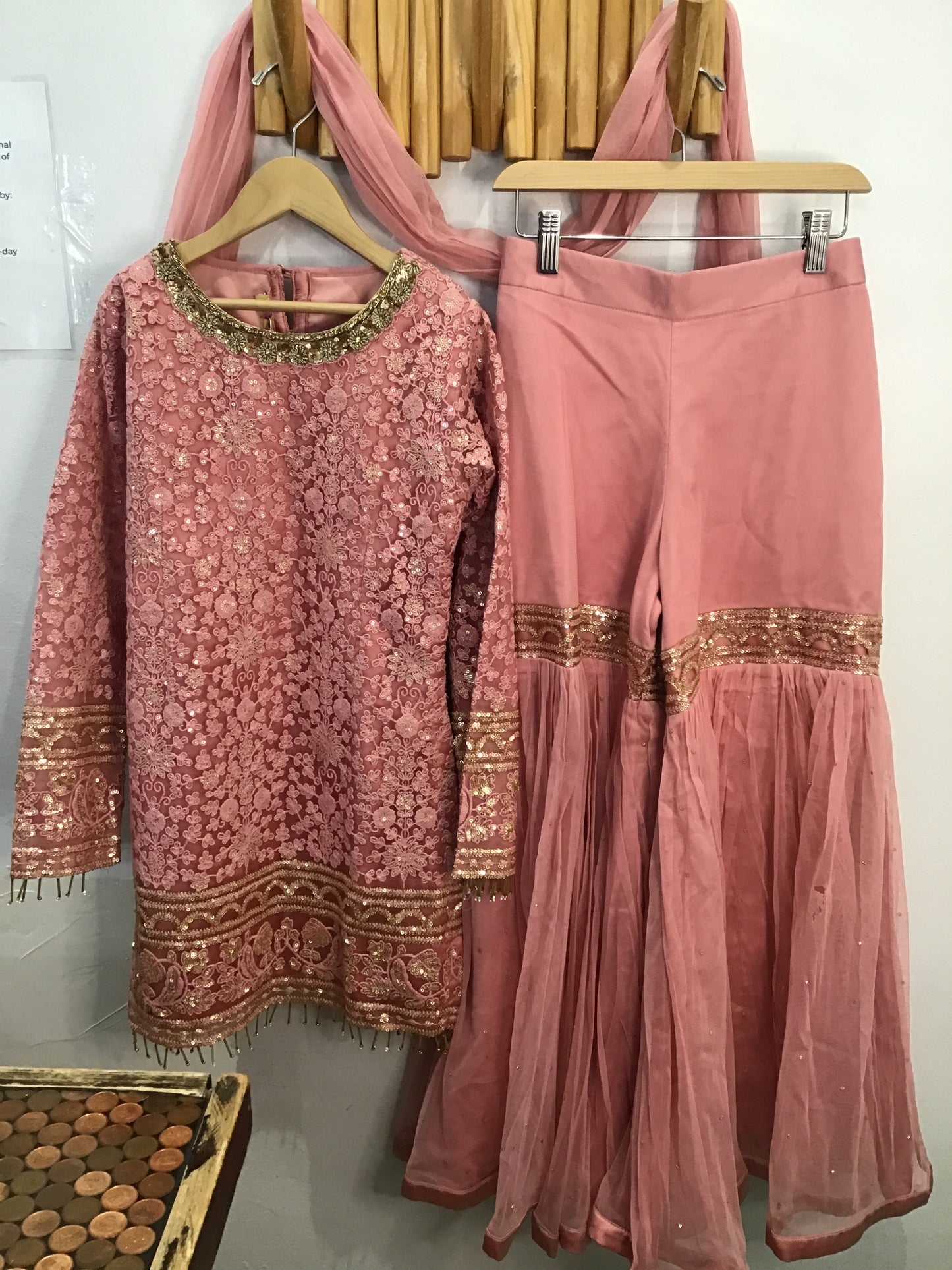 Pink sharara set 8-12y