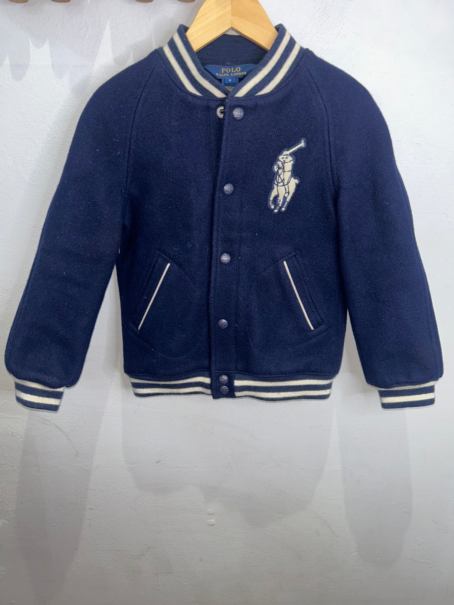 Navy polo bomber 6y