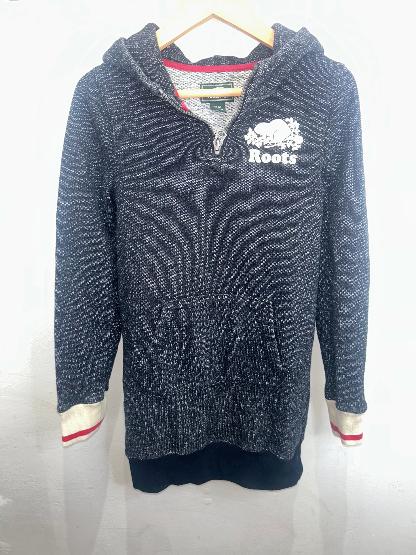 Roots dark wash hooded dress 7-8y