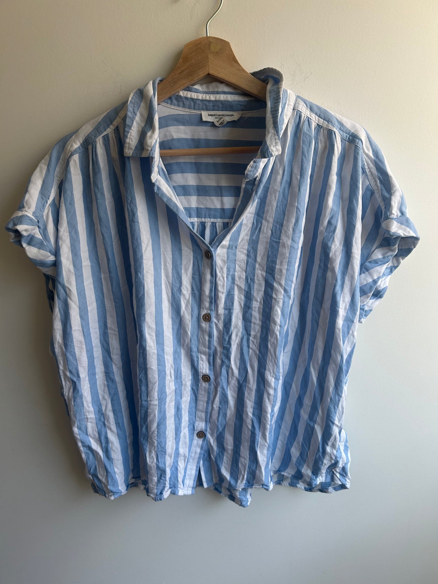 Vertical stripes boxy shirt L