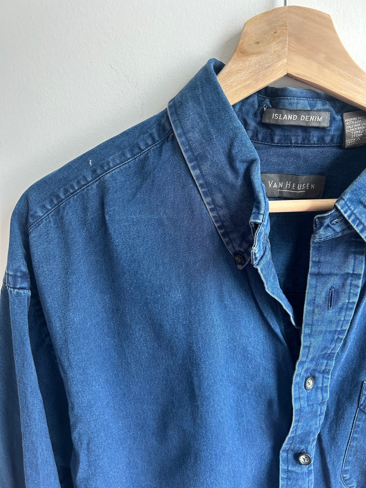Dark blue menswear denim shirt XL