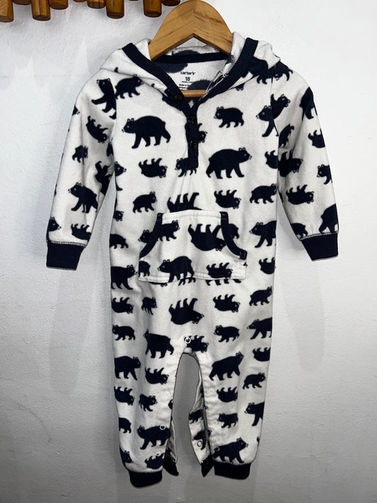 Bears fleece romper 18m