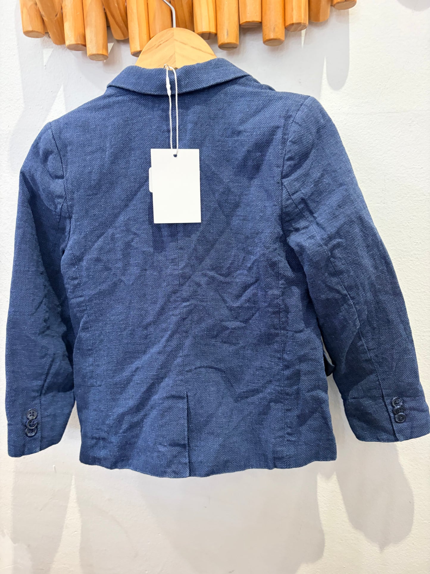 Blue interlock blazer 5-6y