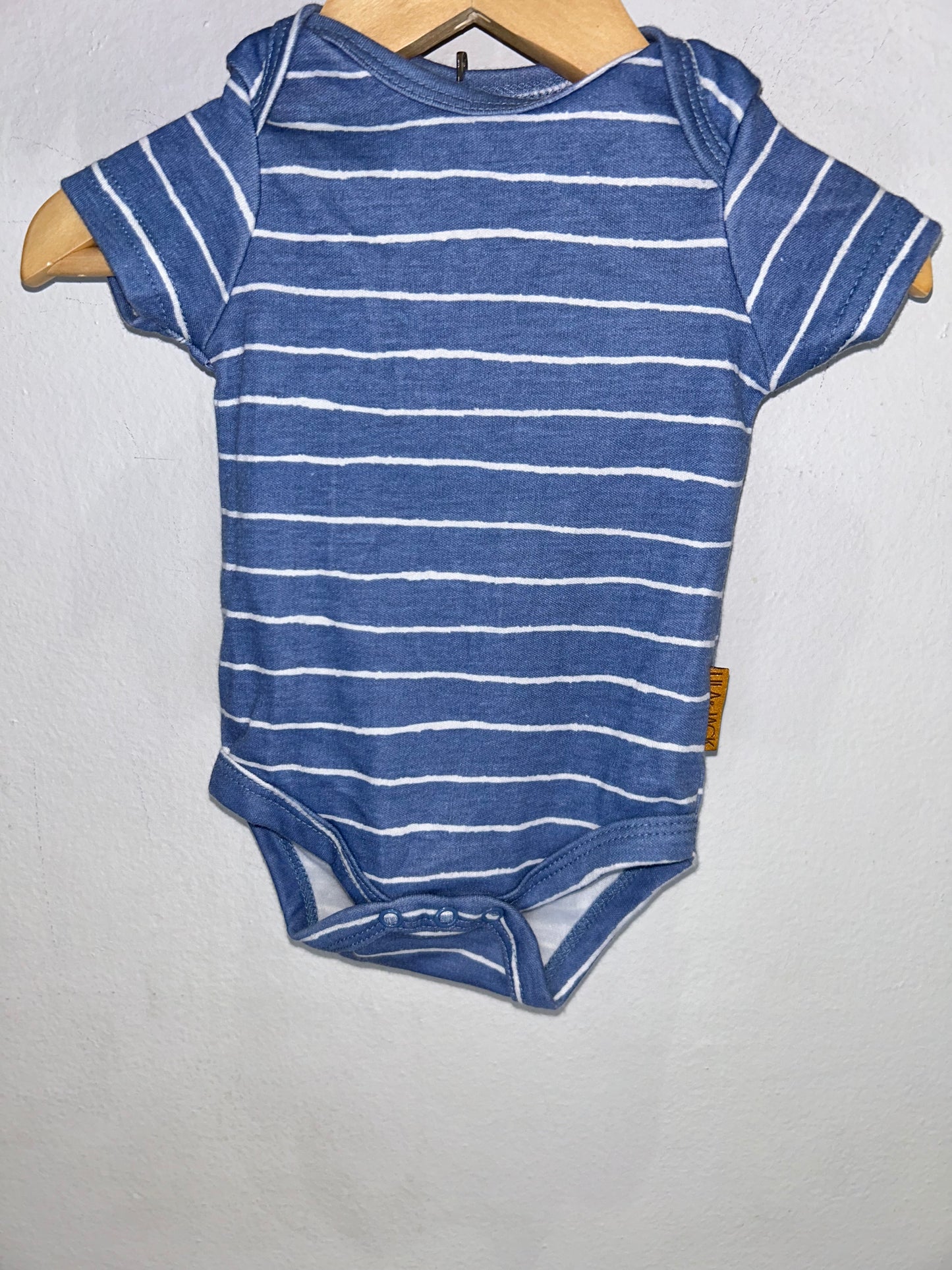 Mute blue stripe onesie 0-3m