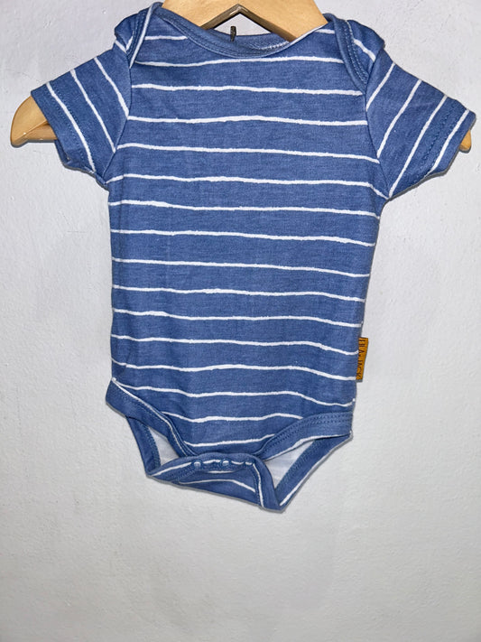 Mute blue stripe onesie 0-3m