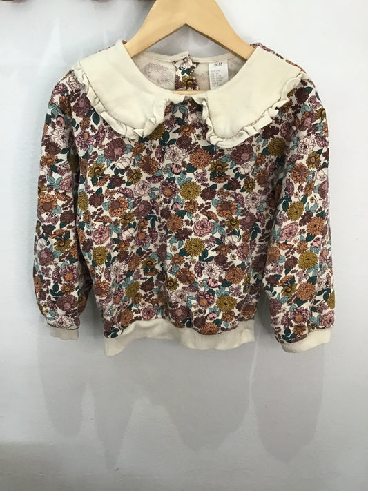 Pullover floral collar 3-4y