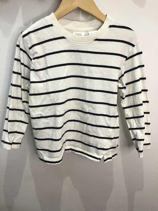 Longsleeve black stripes 3-4y