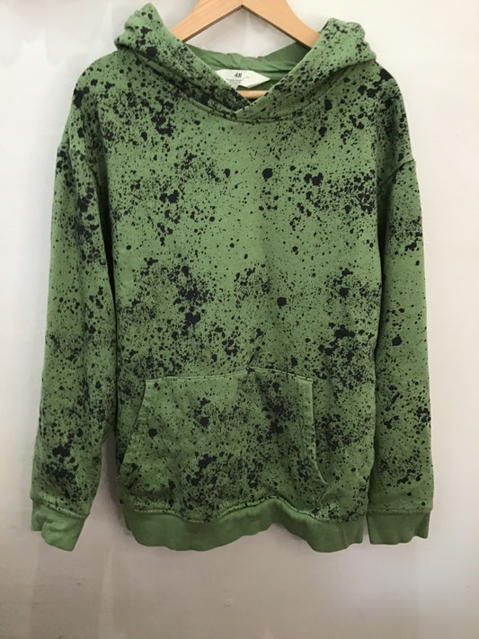 Green print hoodie 10-12y