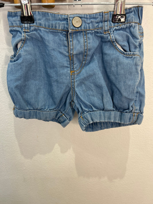 Cuffed chambray shorts 2-3y