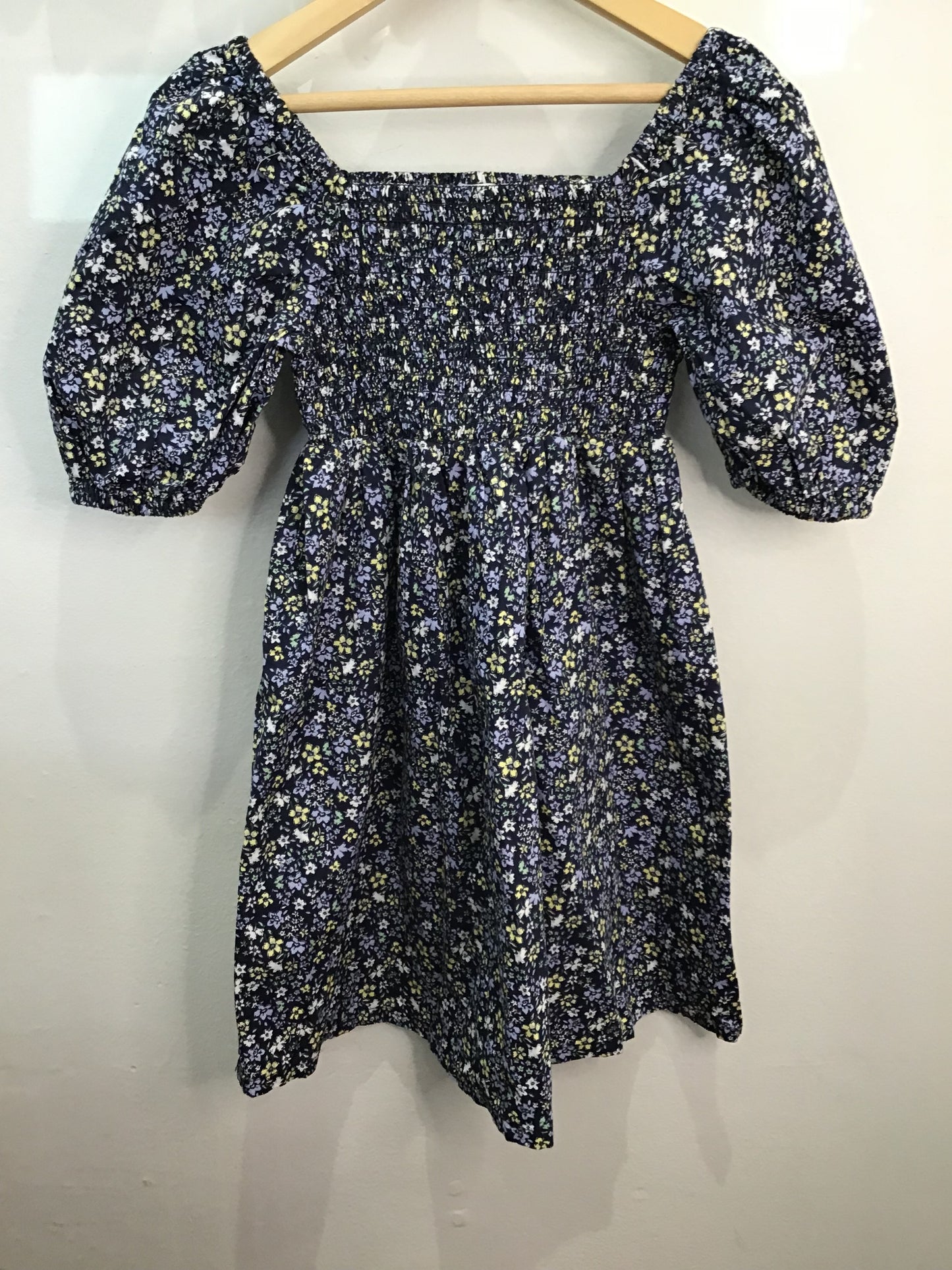 Dress smocked blue flowers 6y