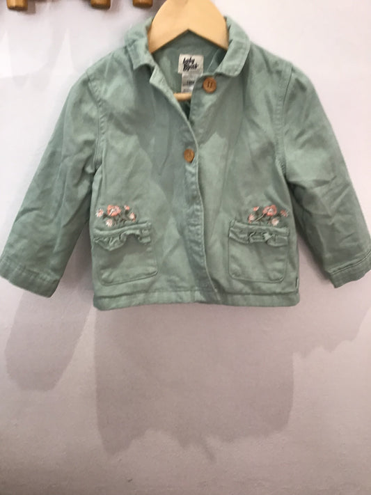 Teal flower over-shirt 18m