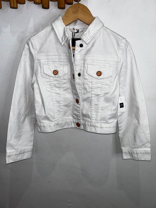 White jean jacket 6-7y NEW