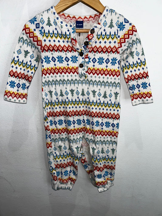 Winter print romper 12-18m