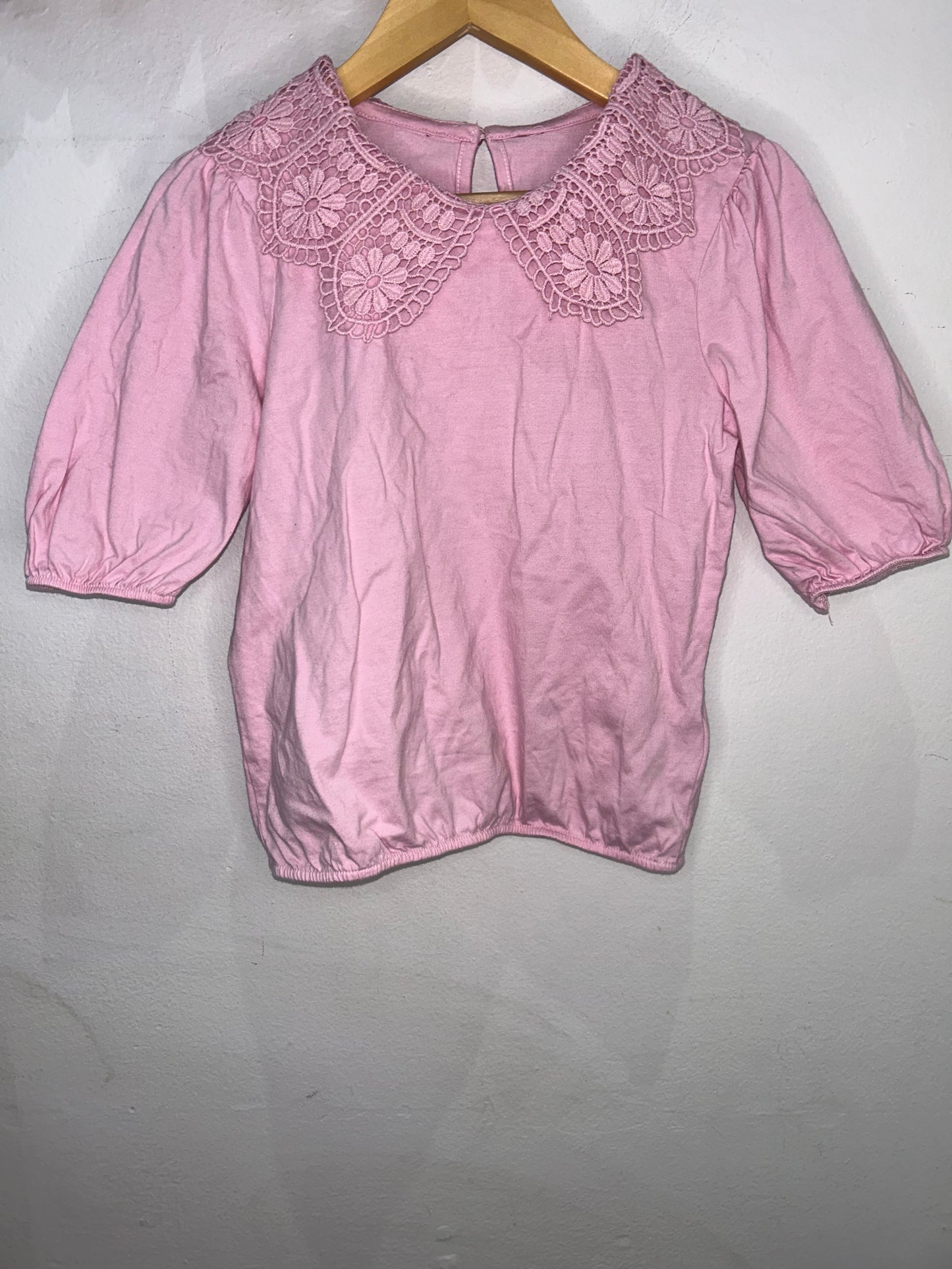 Pink collared tee 6y