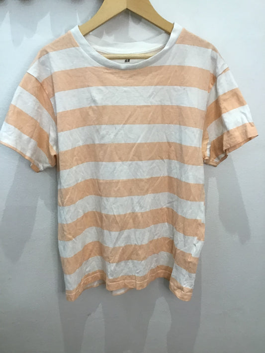 Tee light orange stripes 10-12y