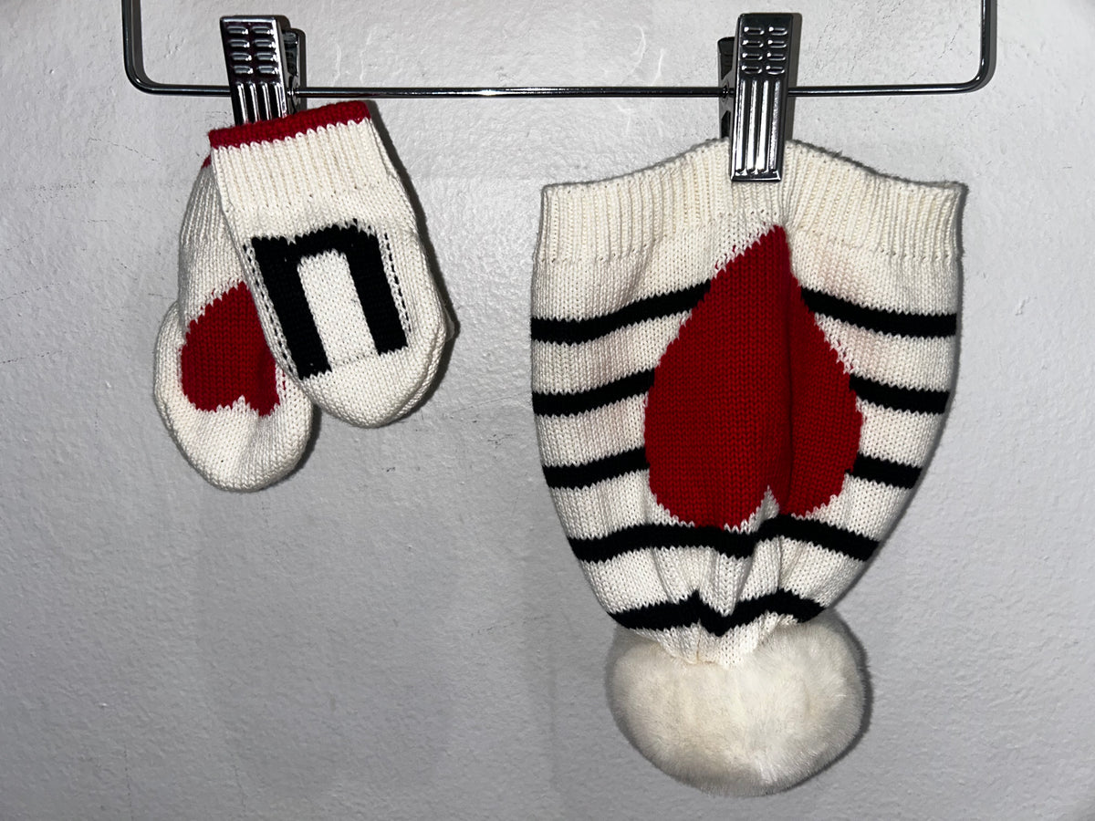 Heart toque and mitt set 6-12m