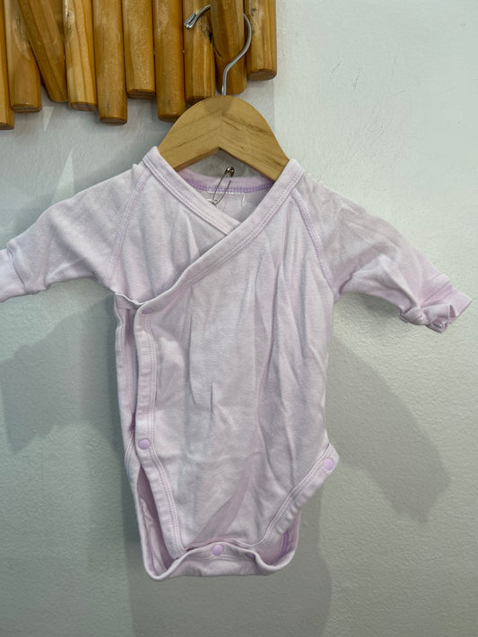 Pink side button onesie 0-3m