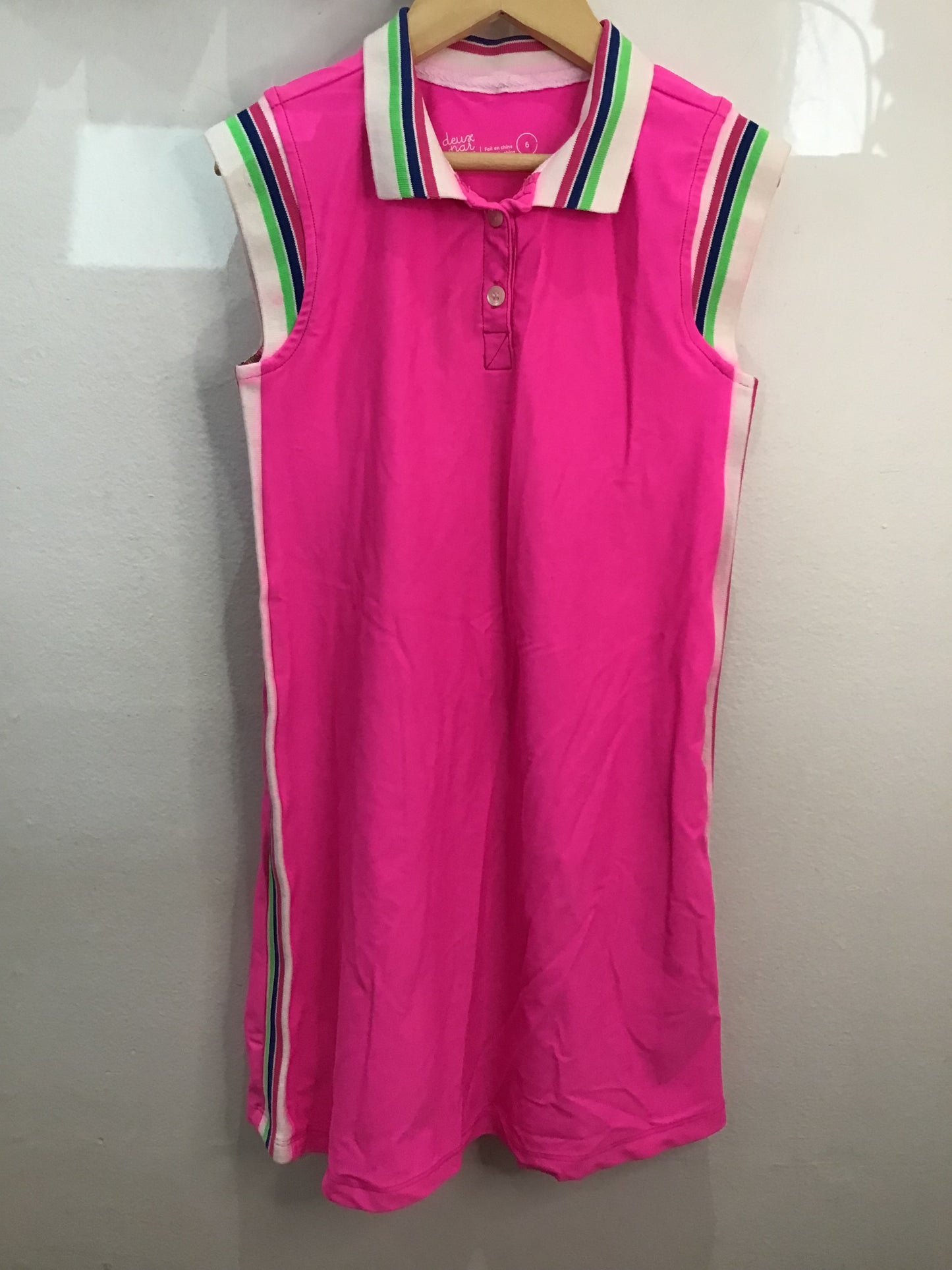 Hot pink swim-friendly dress 6y