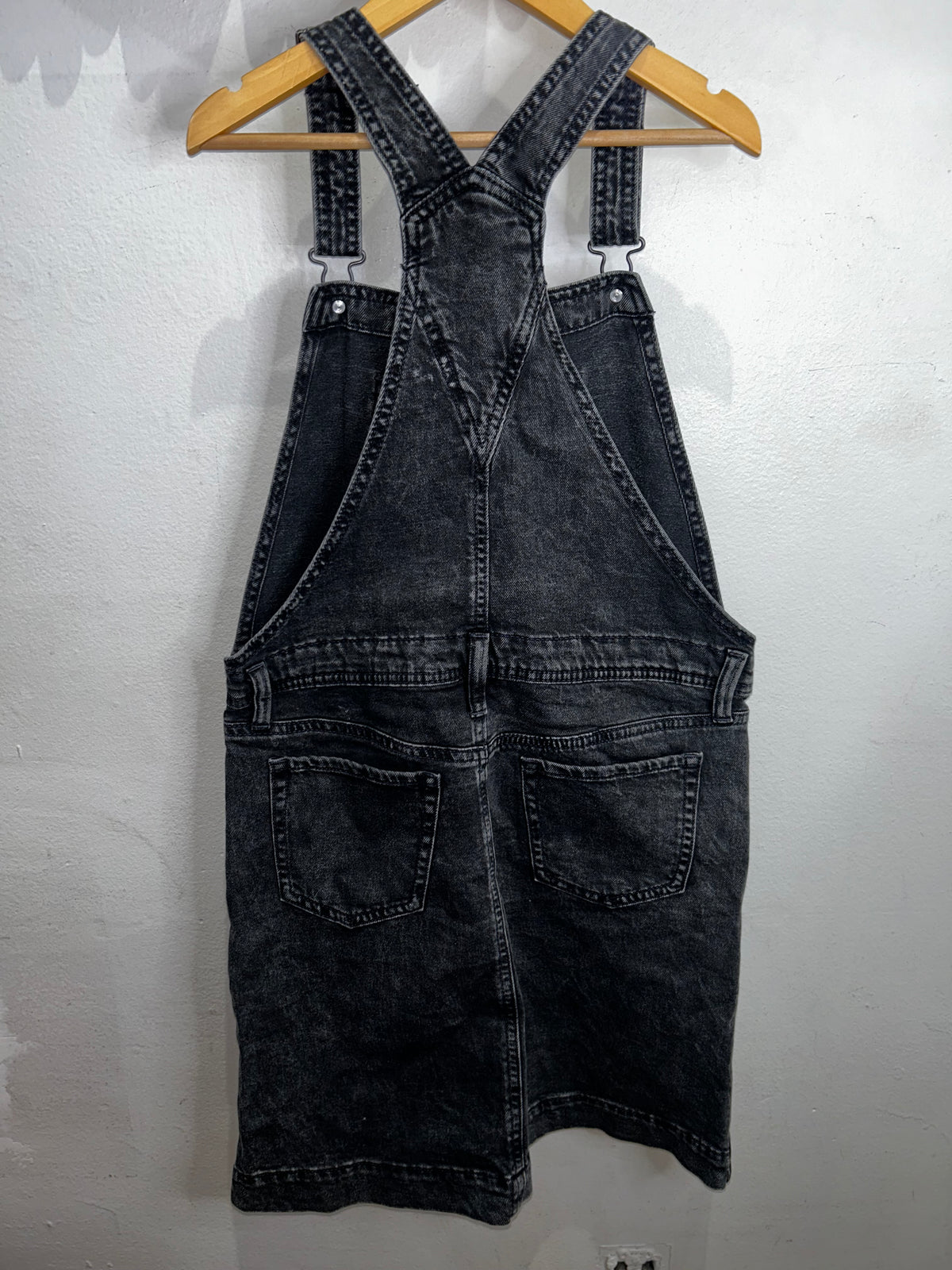 Black denim skirt romper 14-16y