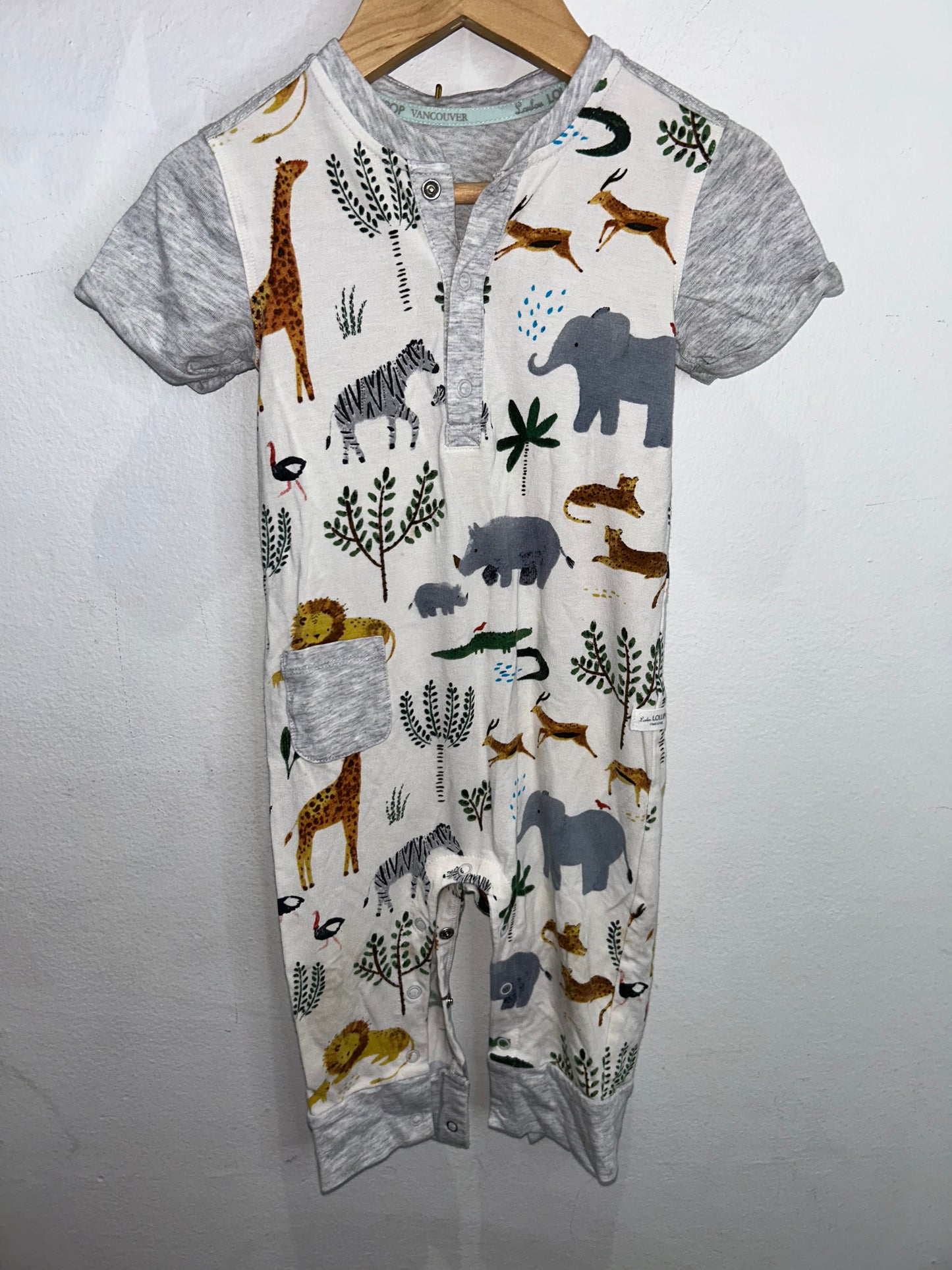 Louloulollipop animals romper 12-18m