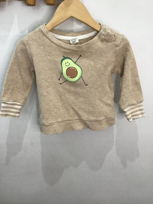 Waffle avocado tee 12-18m