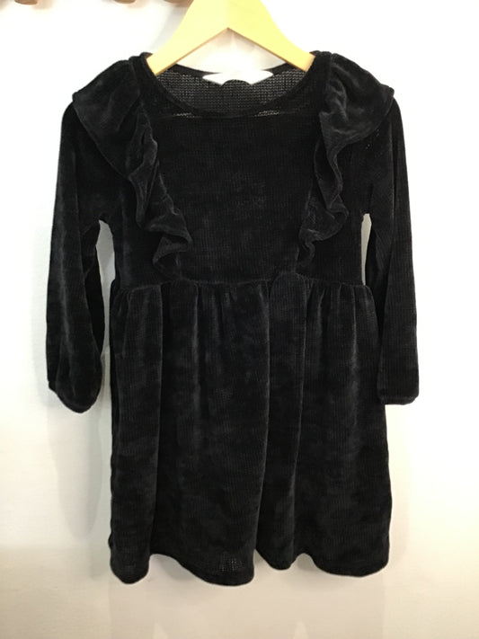 Dresss black velour 4-6y