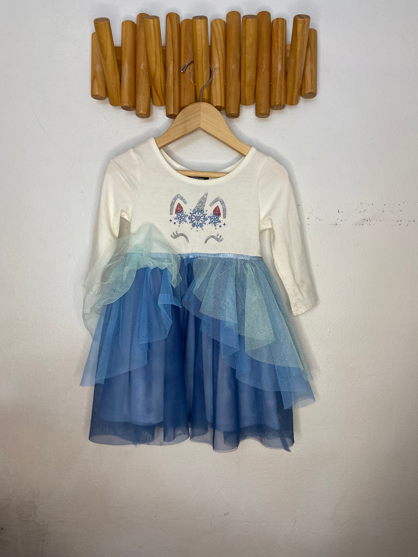 Unicorn frills dress 2y