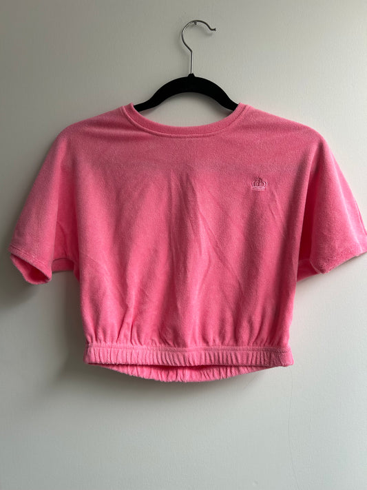 Terry pink neon batwing tee - adult XS