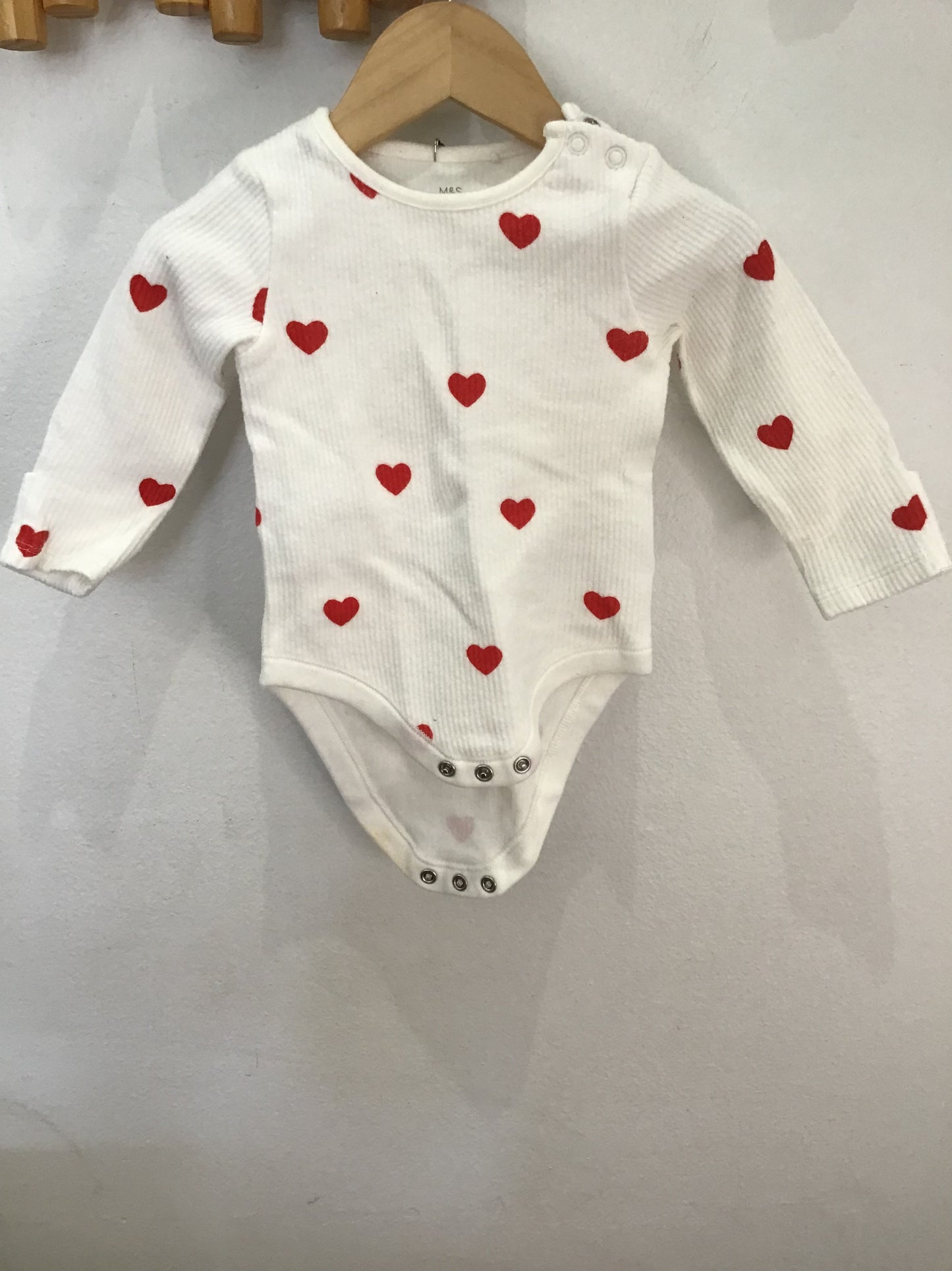 Hearts ribbed set 9m