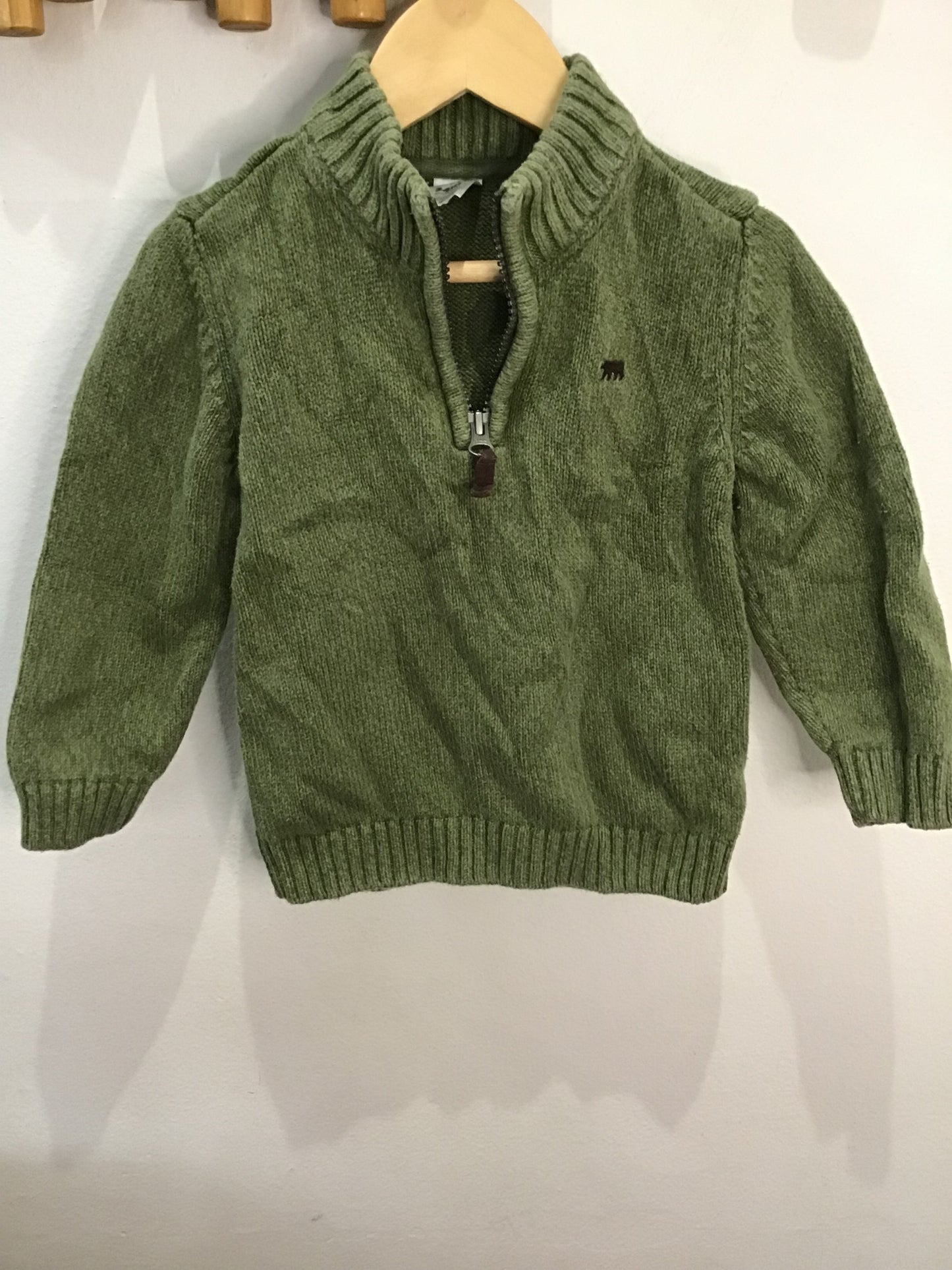 Green quarter zip sweater 24m