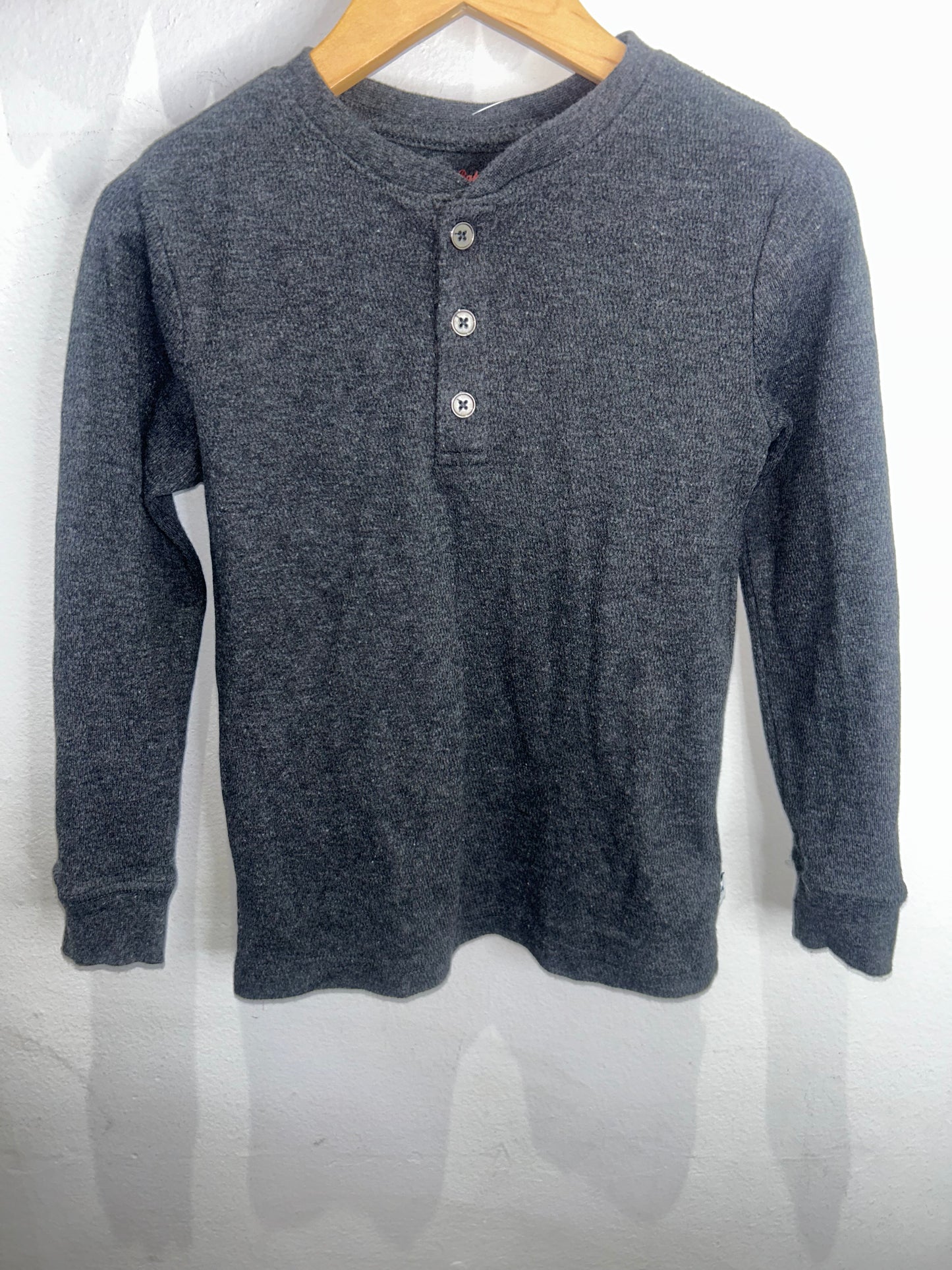 Grey waffle henley 5-6y