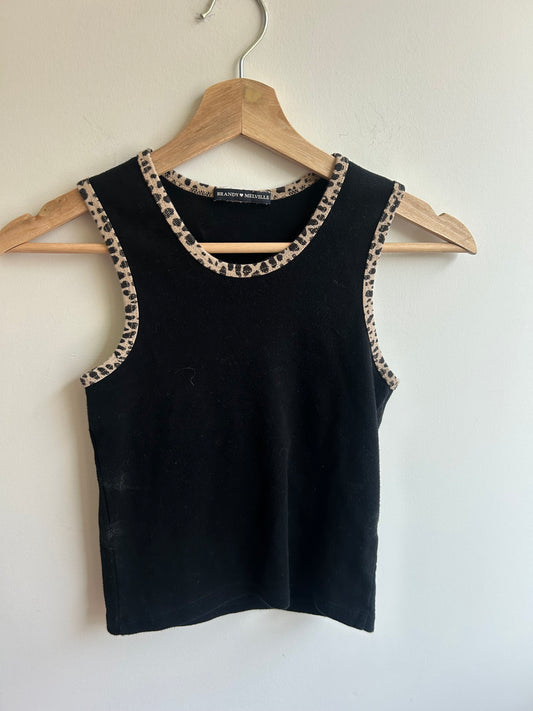 Knit tanktop leopard detail XS-S