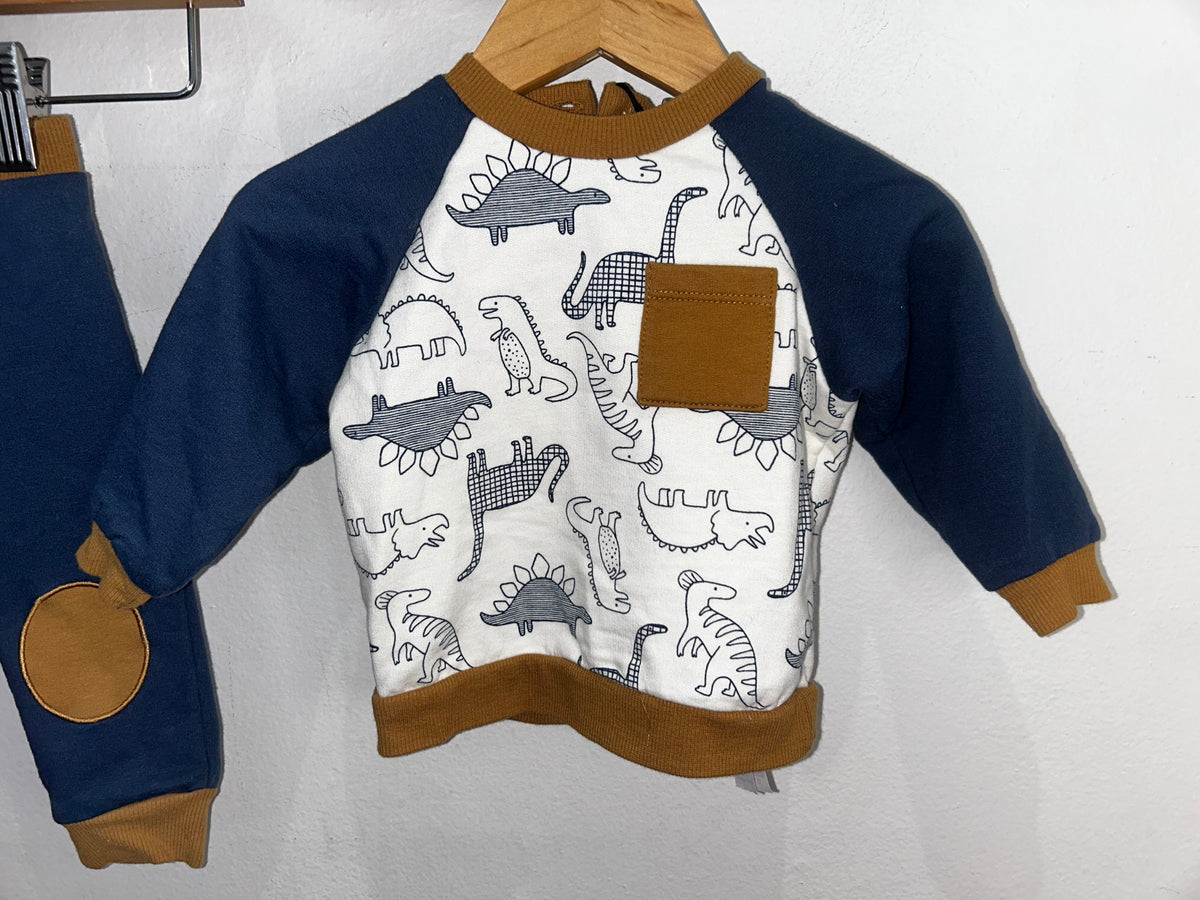 Brown dinos jogger set 6m