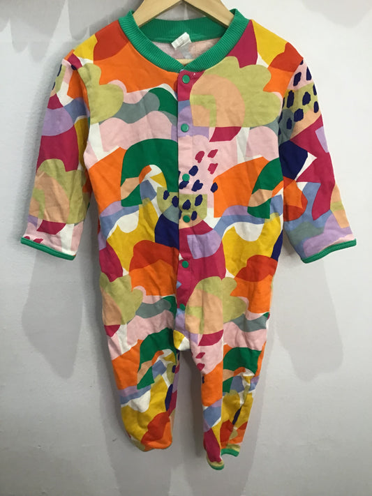 Very colourful pullover romper 12-18m