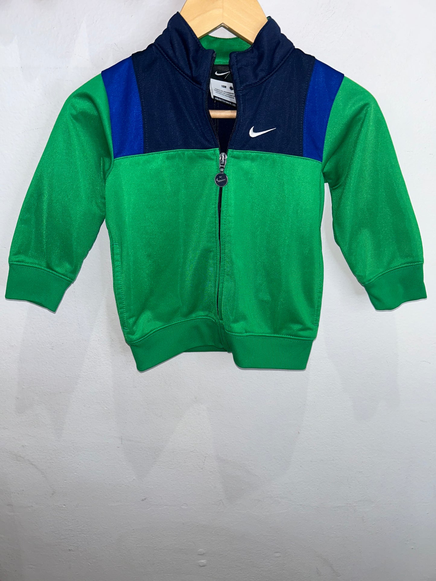 Nike green zip-up 18m