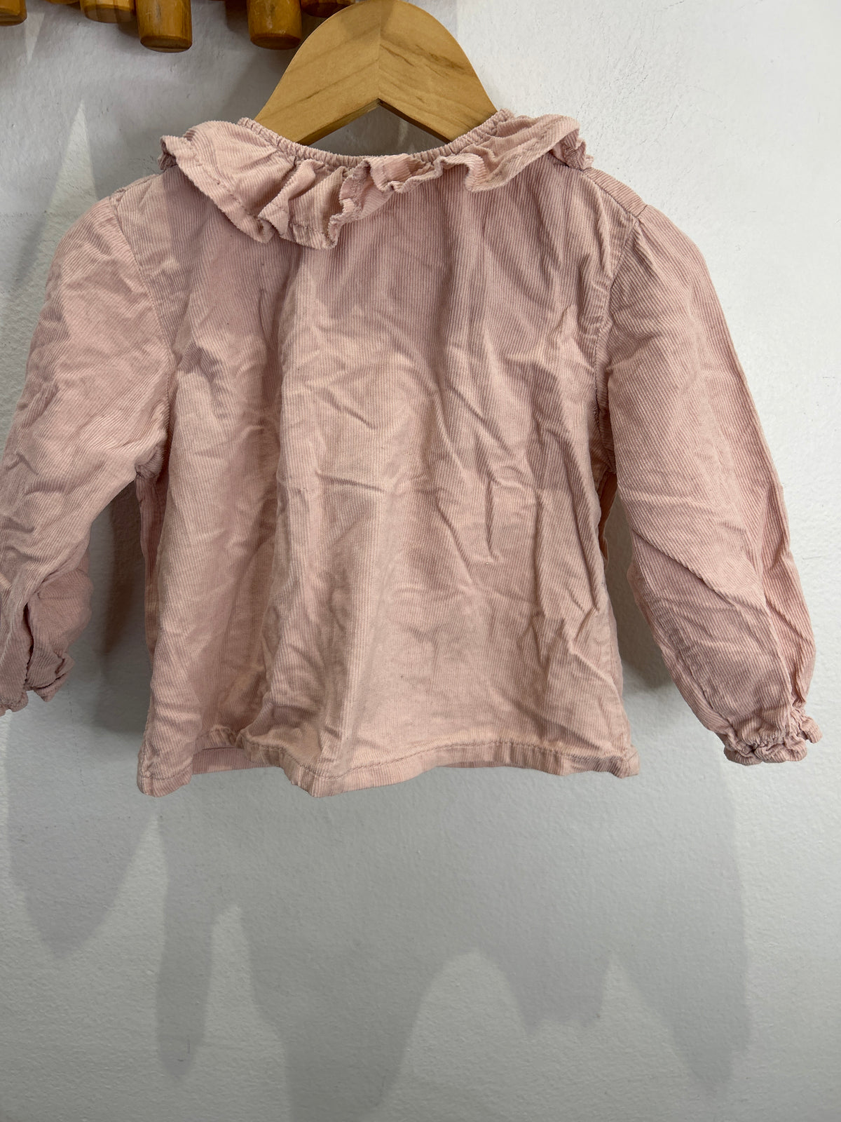Pink cord collared blouse 12-18m
