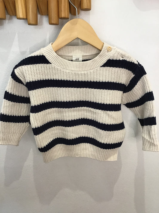 Sweater knit thick stripes 4-6m