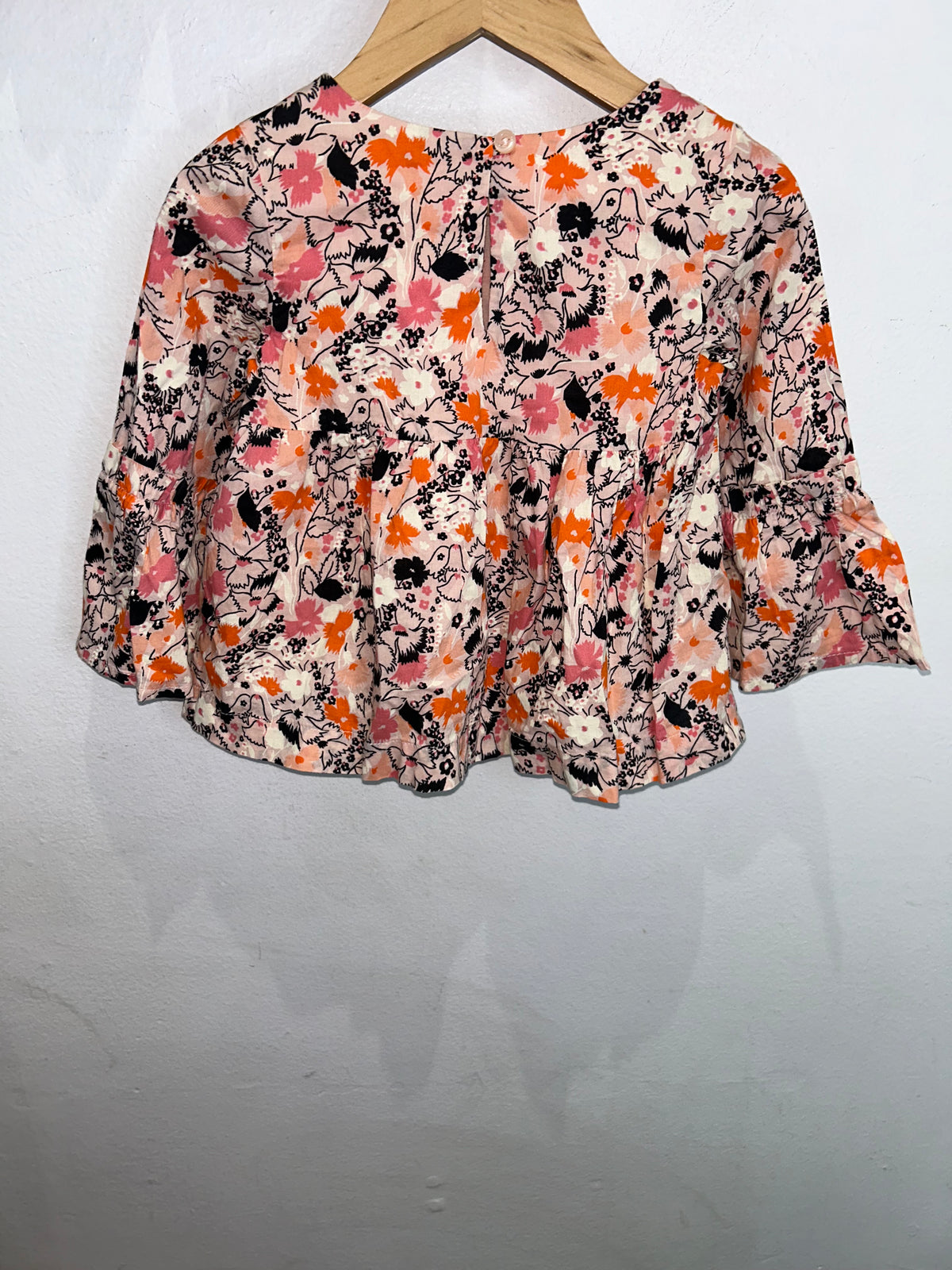 Orange floral blouse 3y