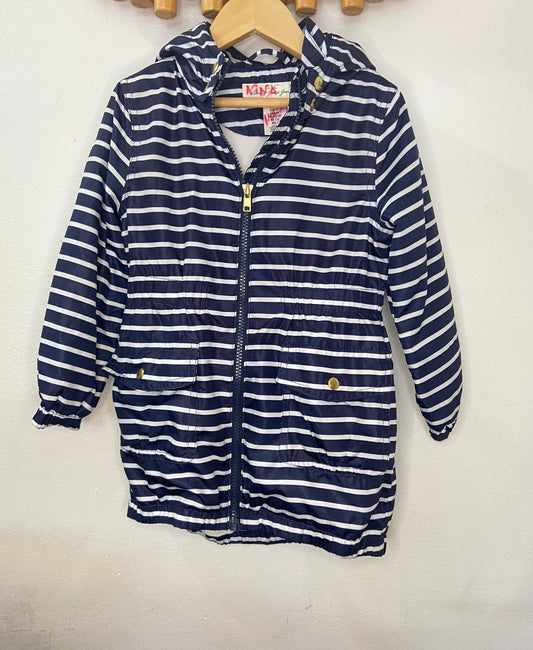 Blue stripes rainjacket 5-6y