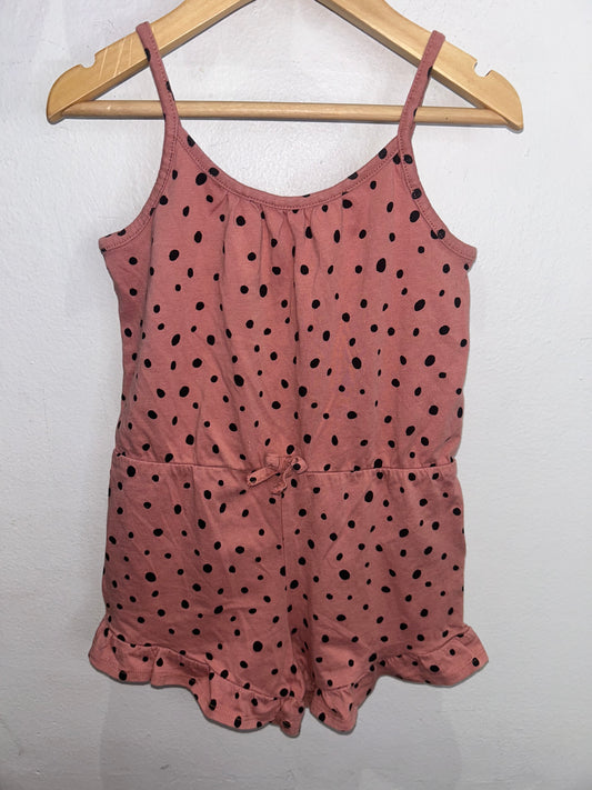 Dots shorty romper 2-4y pink