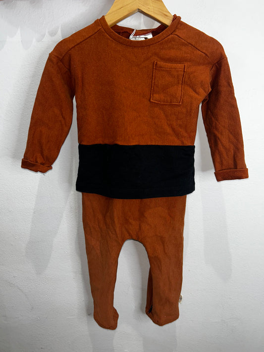 Addyson bamboo brown romper 12-18m