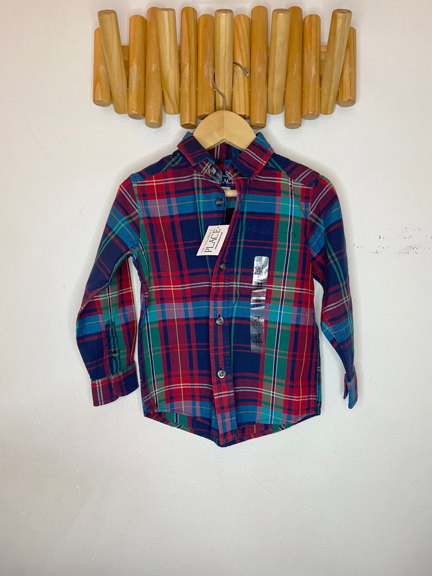 Red & blue checkered shirt 2y NEW
