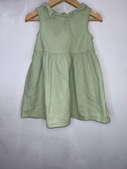 Apple green texture dress 2-3y