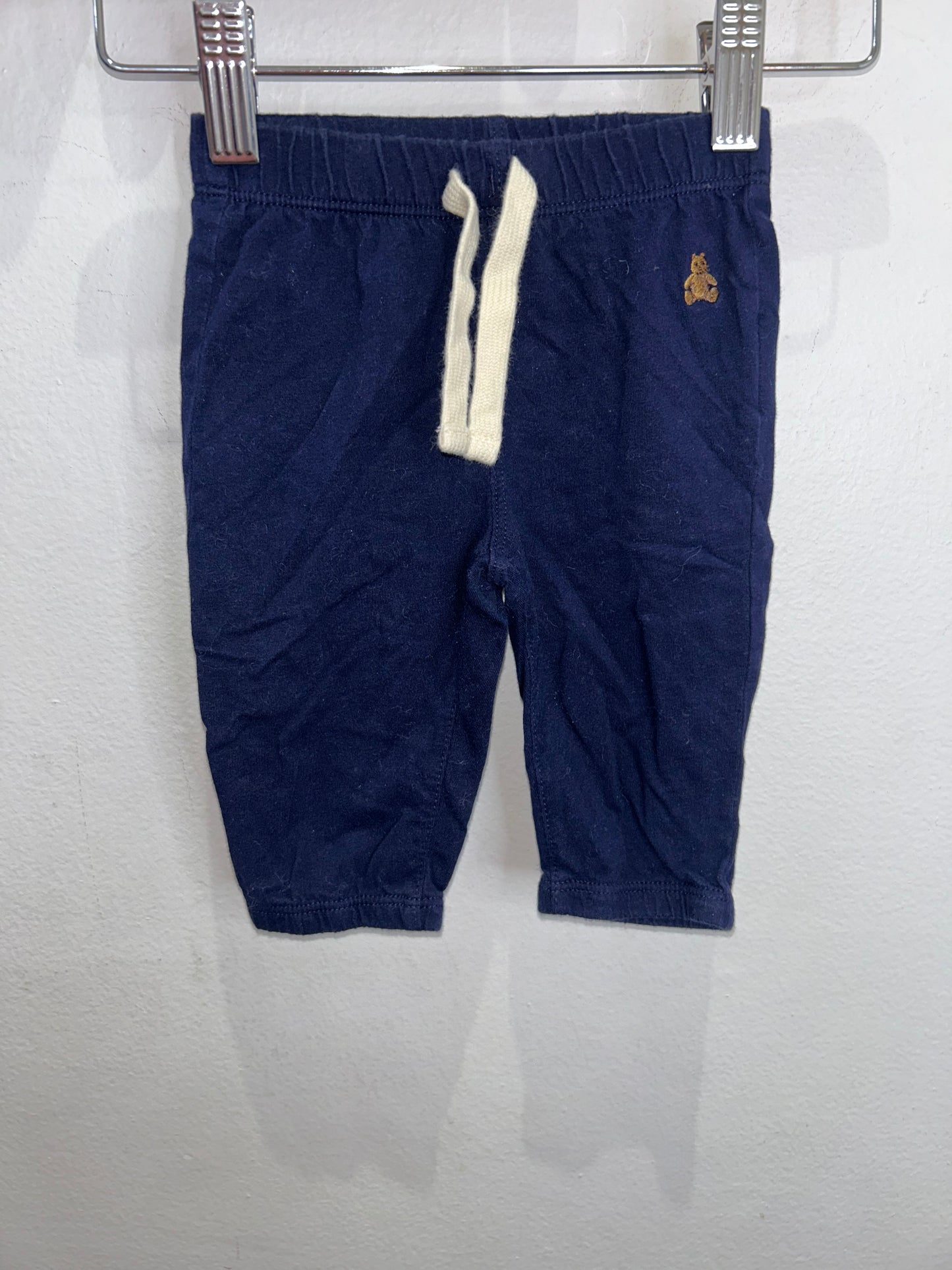 Blue cotton pants 3-6m